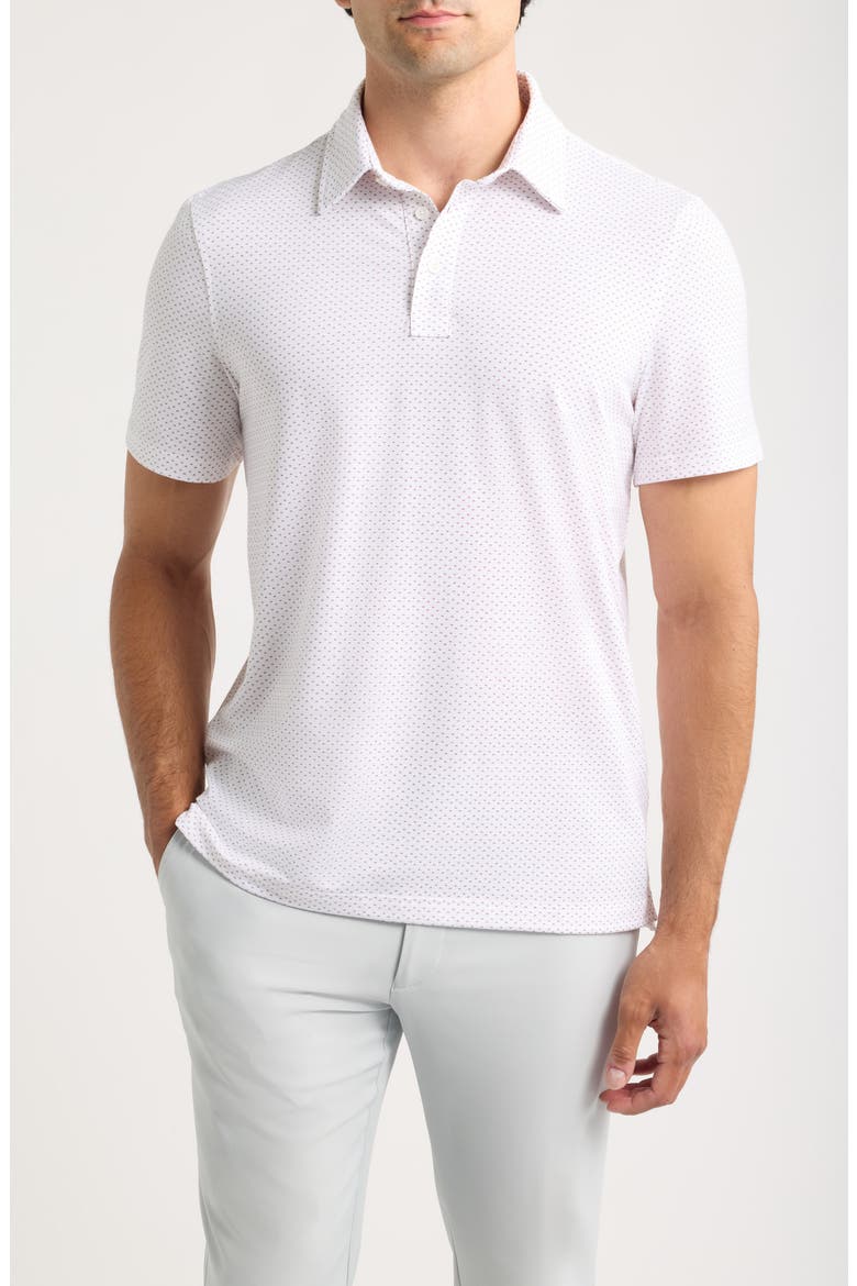 All Play Spade Performance Polo, Main, color, SNOW / DARK PLUM