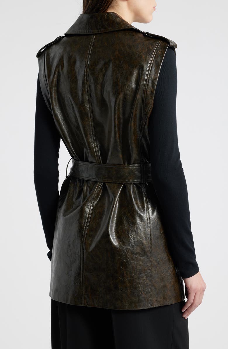KOBI HALPERIN Belted Faux Leather Vest, Alternate, color,