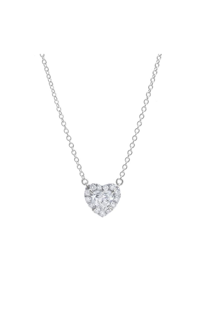 LuvMyJewelry Fiona 14K Gold Lab Grown Diamond Heart Necklace - 0.75 ct, Main, color, 14K White Gold