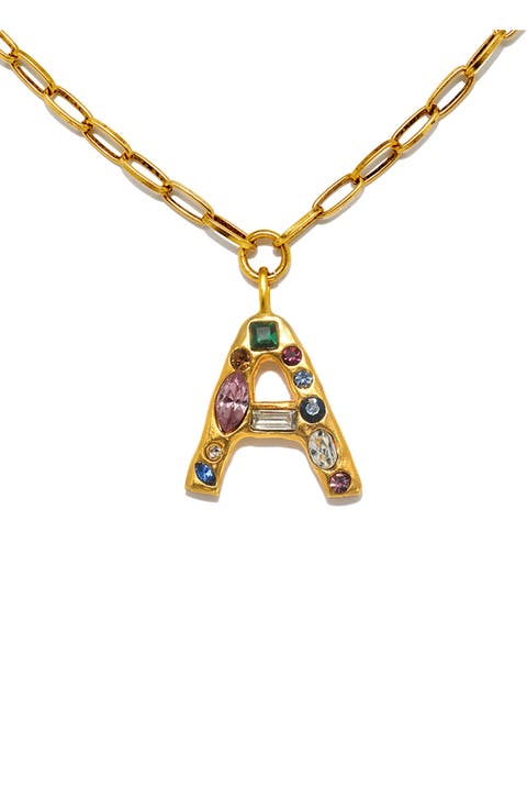 Emilie Crystal Initial Pendant Necklace