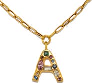 Sequin Emilie Crystal Initial Pendant Necklace