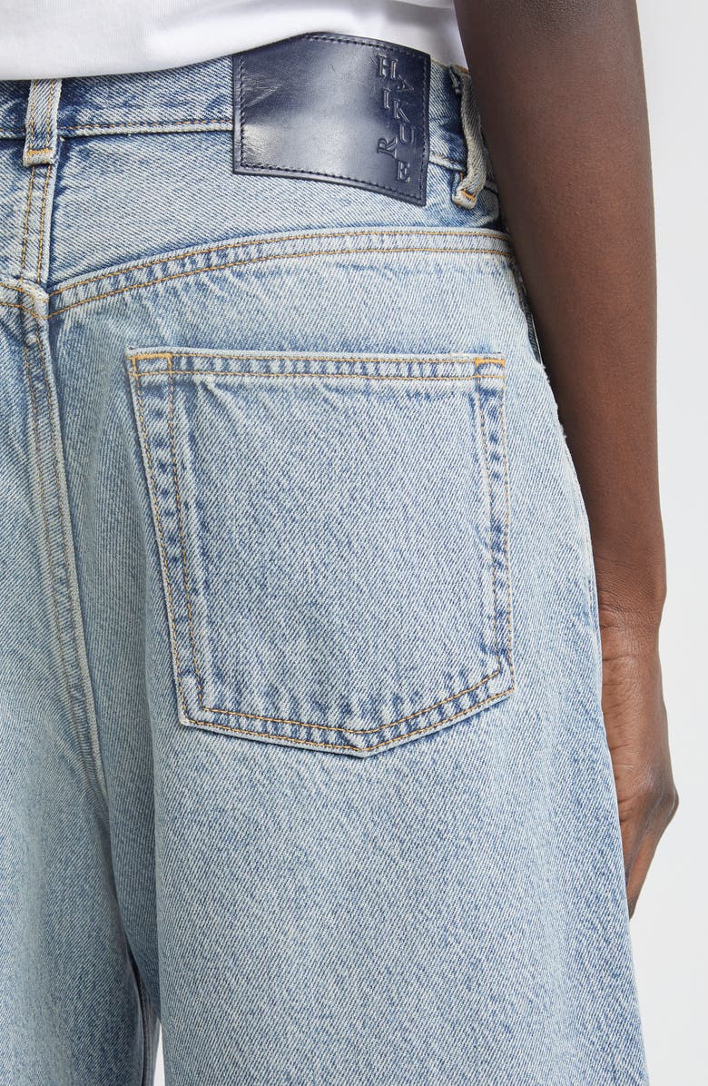 Haikure New Becky Wide Leg Denim Shorts, Alternate, color, Authentic Wash