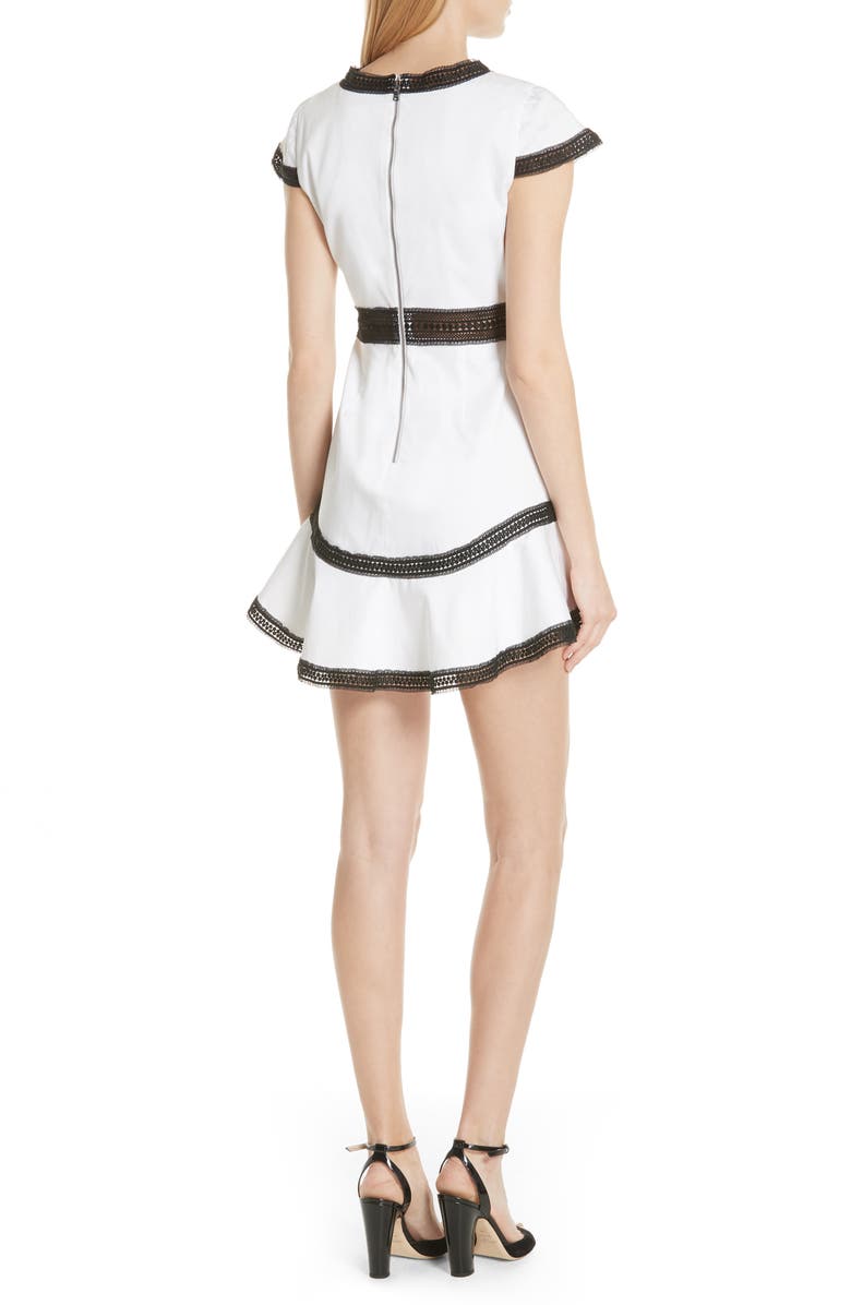 Alice + Olivia Rapunzel Stretch Cotton Fit & Flare Minidress, Alternate, color,