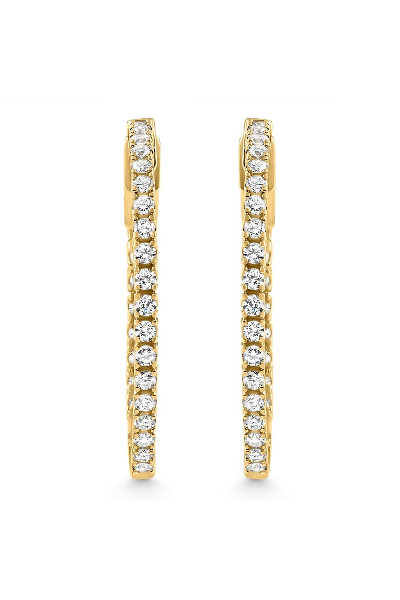 1.75 ct Lab Grown Diamond Hoops Inside Outside 1 1/3" 14K Gold Vault Lock, Alternate, color, 14k Yellow Gold