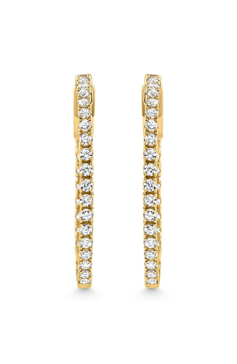 Bliss Diamond 1.75 ct Lab Grown Diamond Hoops Inside Outside 1 1/3" 14K Gold Vault Lock, Alternate, color, 14K Yellow Gold