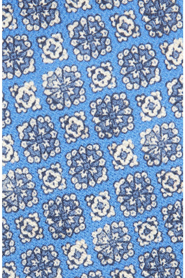 Floral Medallion Print Silk Tie, Alternate, color, BLUE