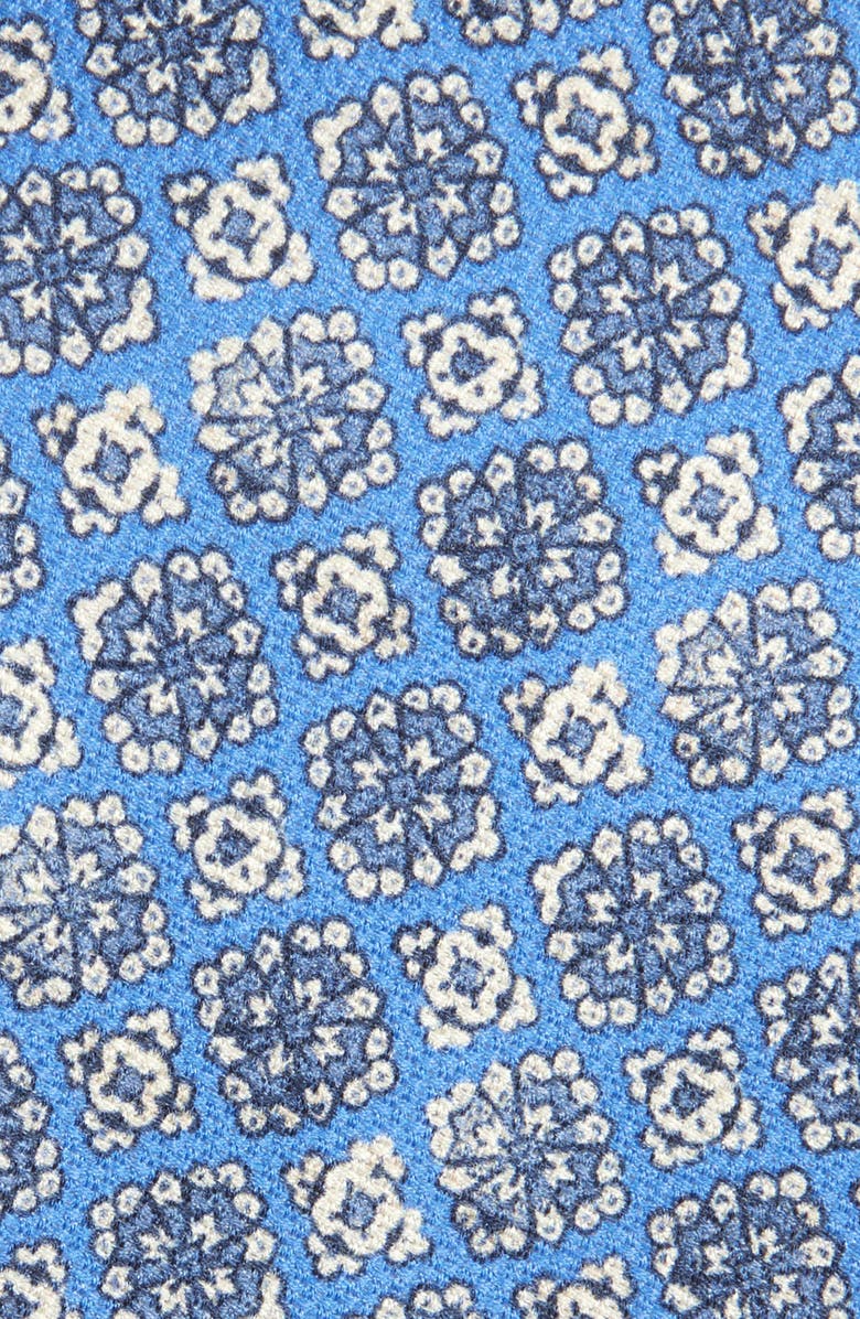 David Donahue Floral Medallion Print Silk Tie, Alternate, color, Blue
