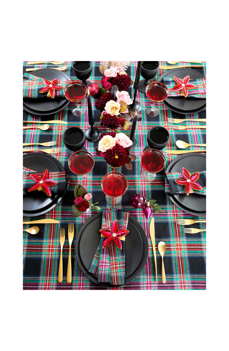 Solino Home Linen Table Runner for Dining Table, Holiday and Everyday Table Decor - Jewel Plaid, Alternate, color, 