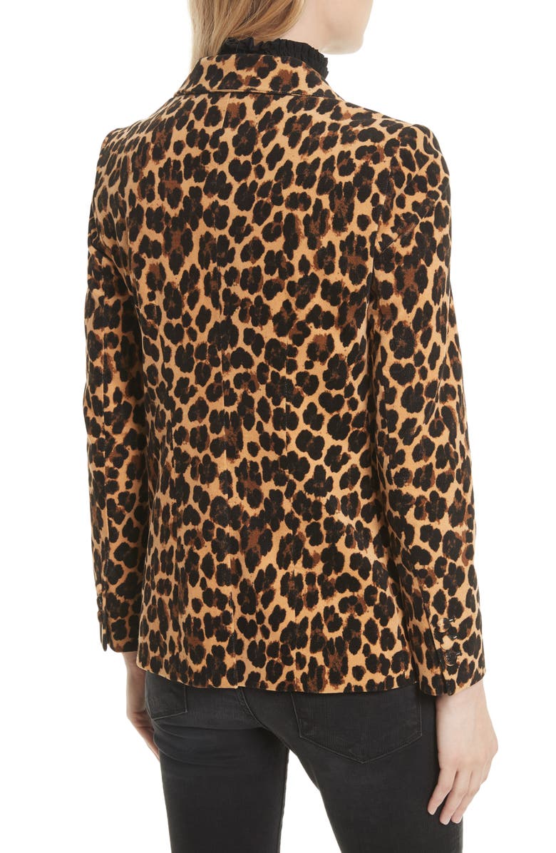 FRAME Cheetah Classic Velvet Blazer, Alternate, color,