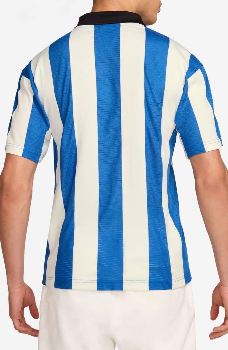 Jordan Brooklyn Collegiate Stripe Goalie Top, Alternate, color, Sail/ Sport Blue/ Black