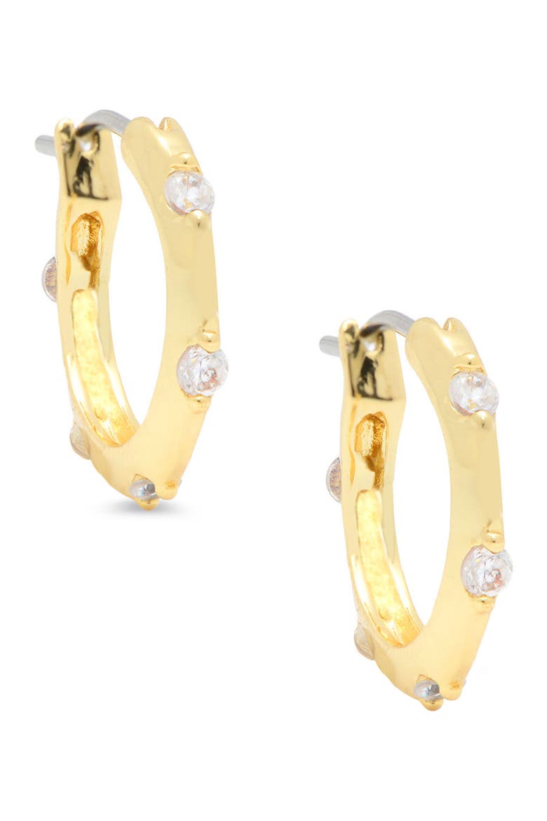 Kids' Cubic Zirconia Hoop Earrings, Main, color, GOLD