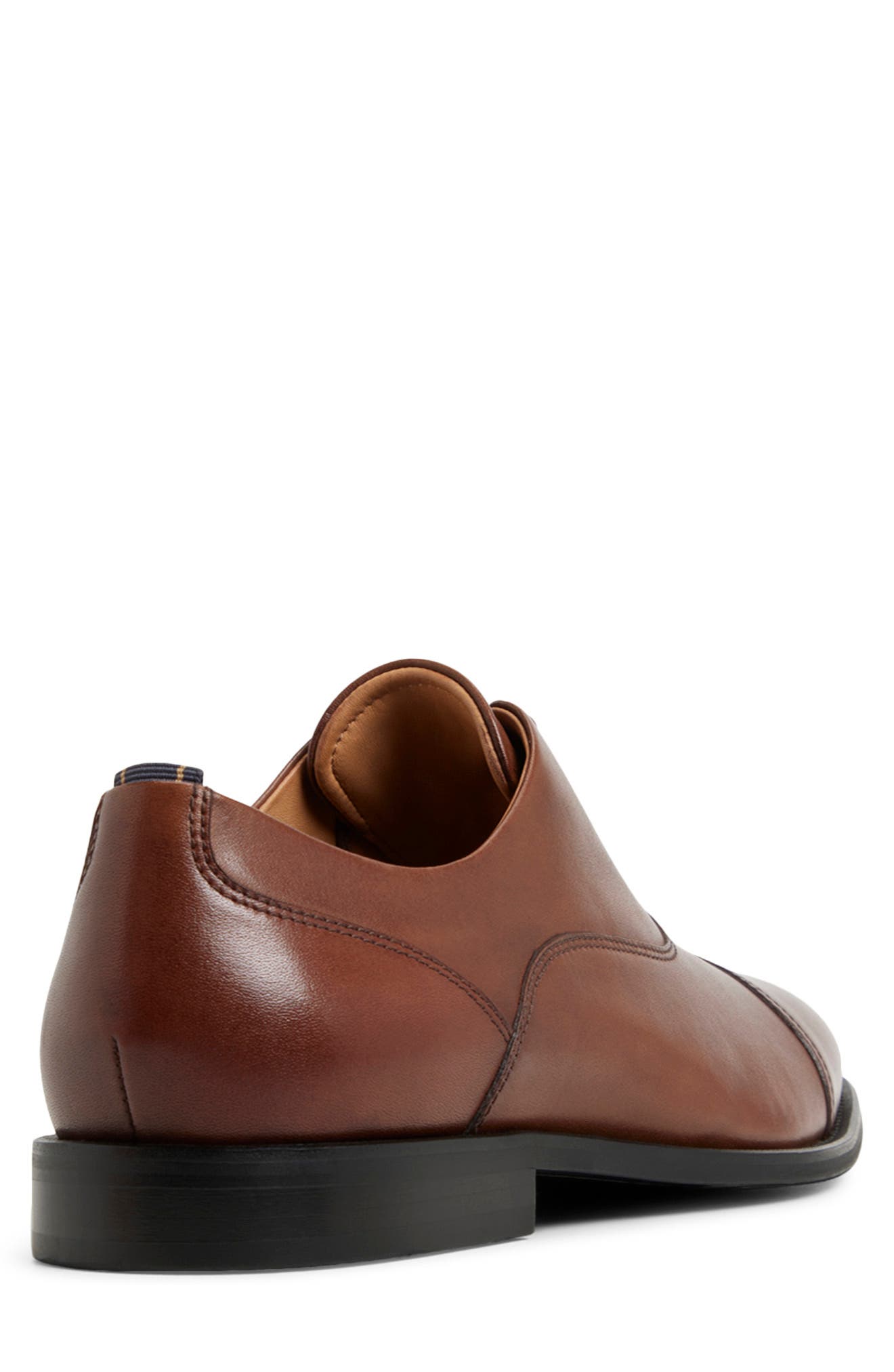 Brooks Brothers Cassel Cap Toe Oxford, Alternate, color, Cognac Leather Smooth