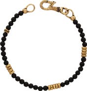 John Varvatos Men's Simit Beaded Onyx & Brass Bracelet