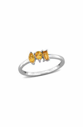 Multiple Cut Citrine Stacking Ring