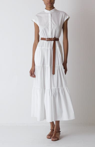 Max Mara Studio Bairo Cotton Tiered Shirtdress | Nordstrom