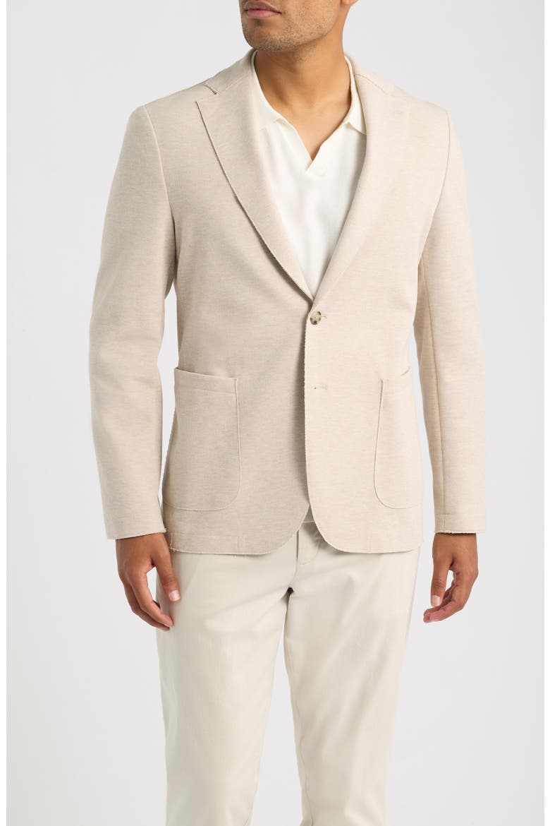 Hanry Slim Fit Knit Cotton Blend Sport Coat, Main, color, LIGHT BEIGE