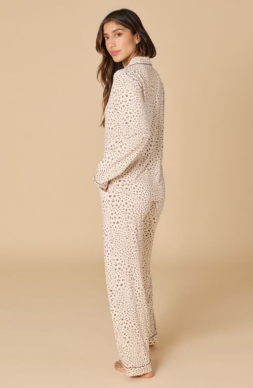 Softies Aria Slim Notch Collar Pj Set In Neutral