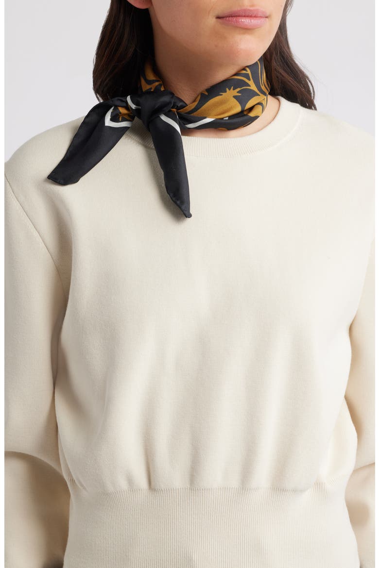 Golden Garden Silk Bandana, Main, color, BLACK