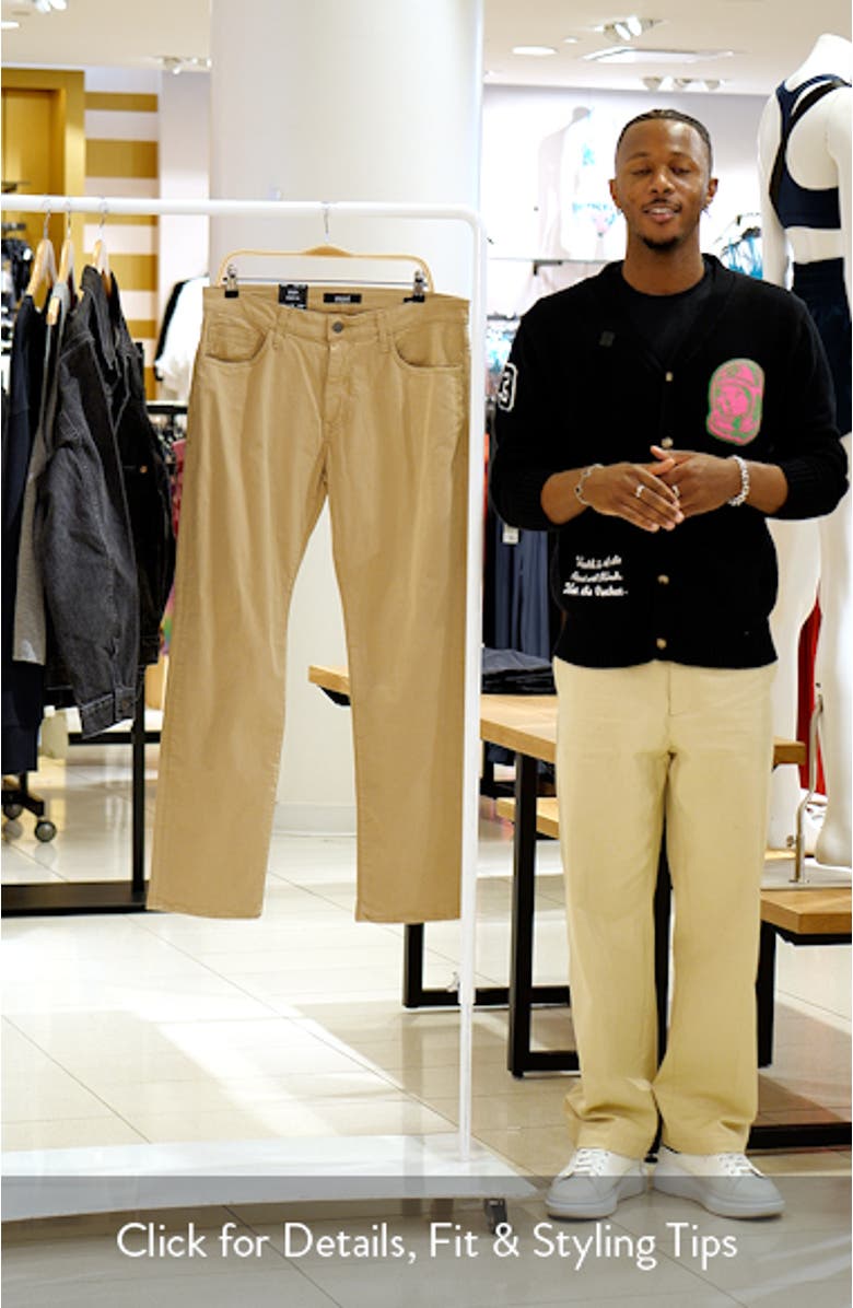 Zach Straight Leg 5-Pocket Cotton Stretch Twill Pants, sales video thumbnail