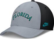 Nike Men's Nike Gray/Black Florida Marlins Rise Swoosh Performance Flex Hat