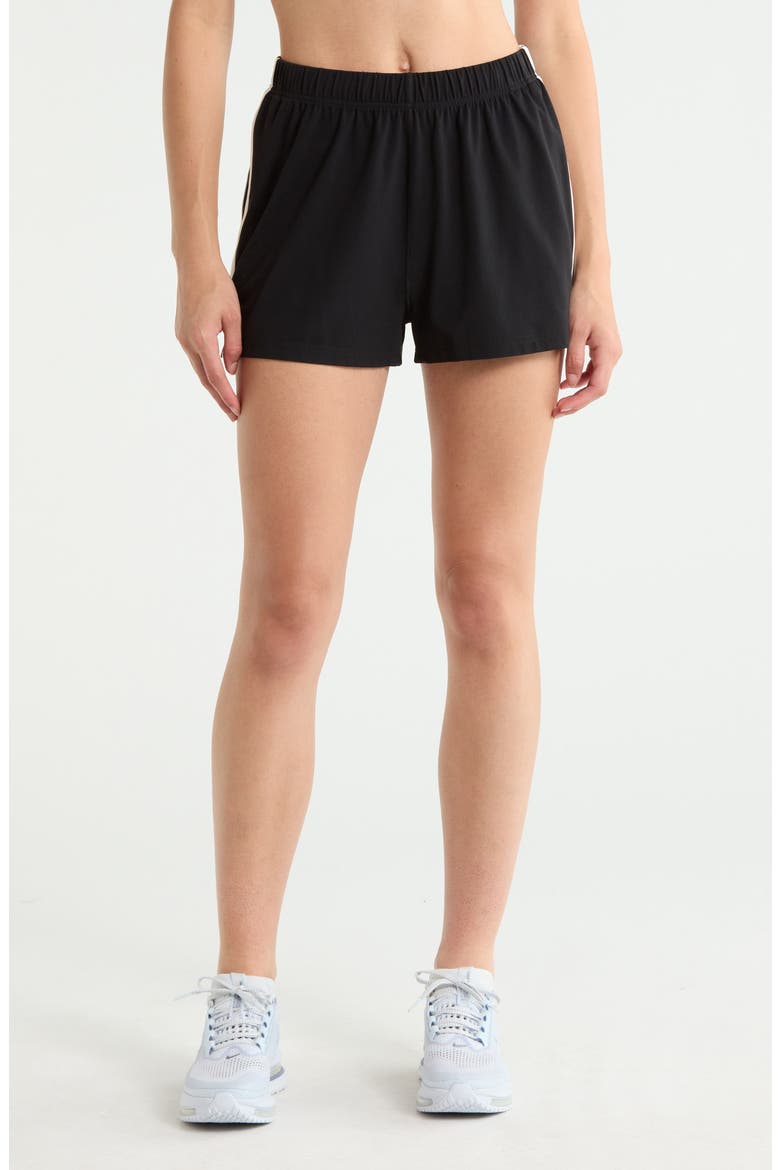 Ella Airweight Track Shorts, Main, color, BLACK/ WHITE