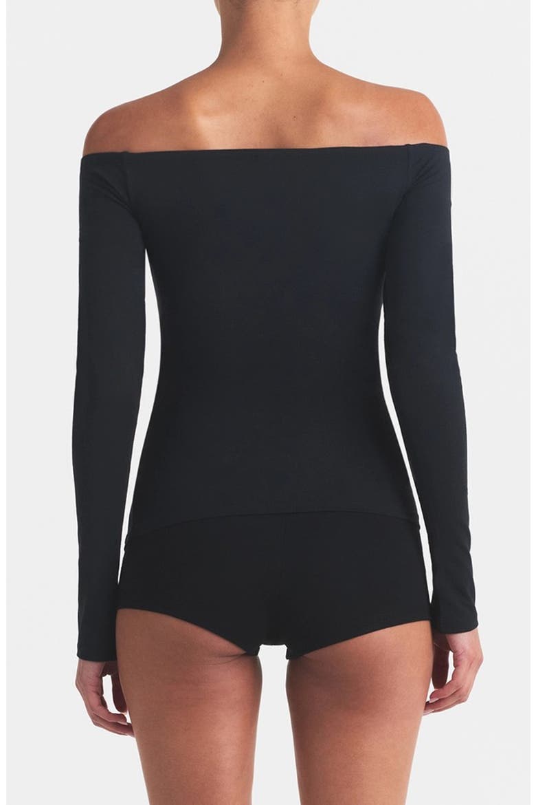 Smooth Layers Off the Shoulder Top, Alternate, color, OBSIDIAN