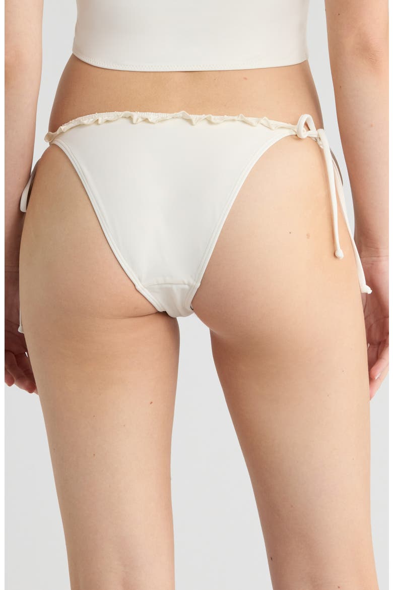 Sakura Ruffle Fixed Bow Bikini Bottoms, Alternate, color, GARDENIA
