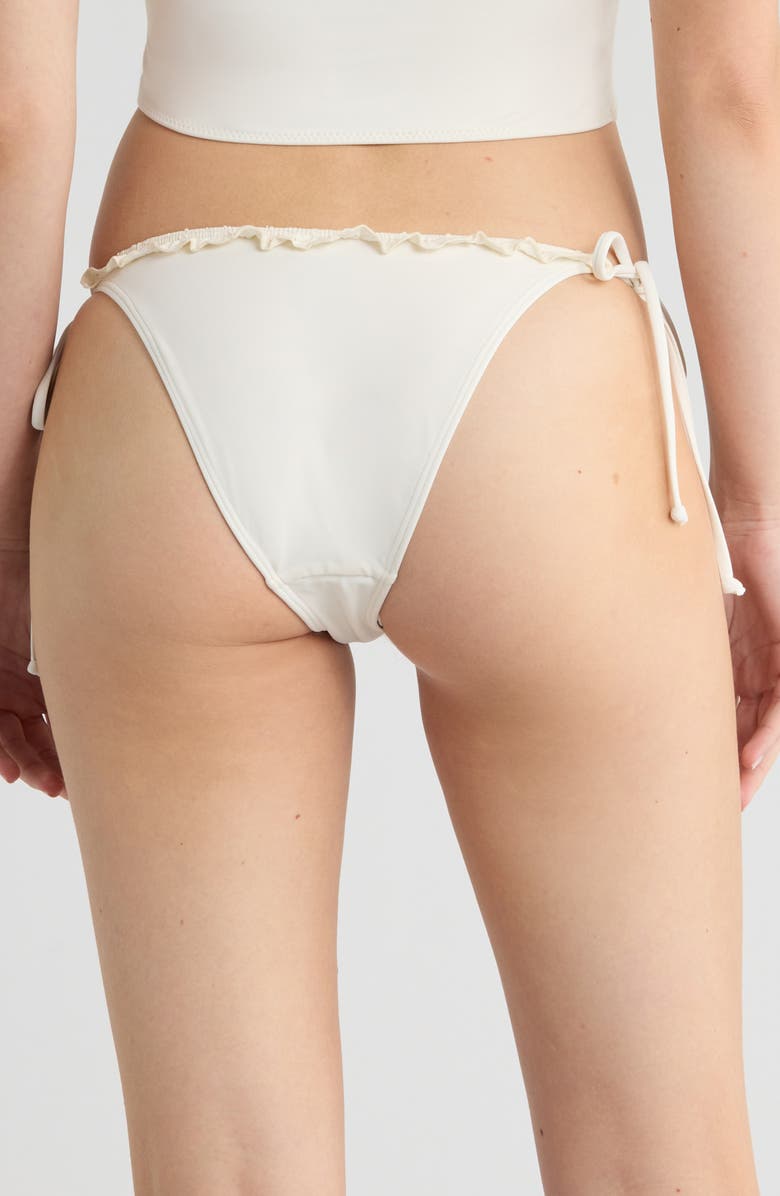 PacSun Sakura Ruffle Fixed Bow Bikini Bottoms, Alternate, color, Gardenia