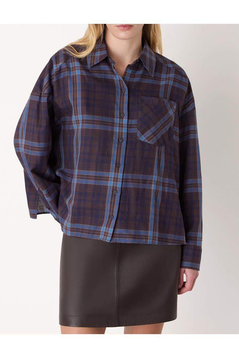 Checked Brushed Cotton Shirt, Alternate, color, Blue/Multi