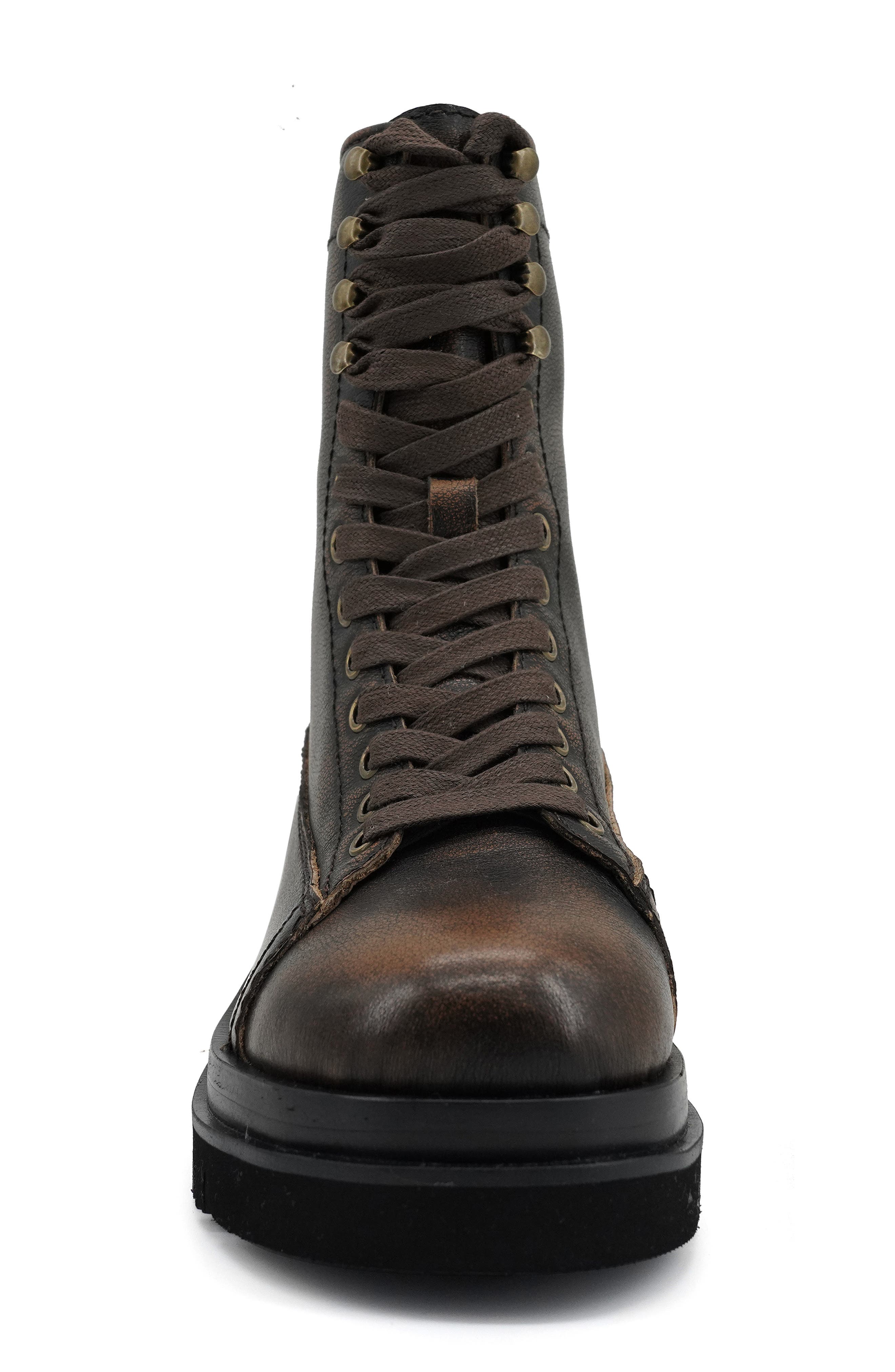 Eleanor Platform Bootie, Alternate, color, BROWN LEATHER