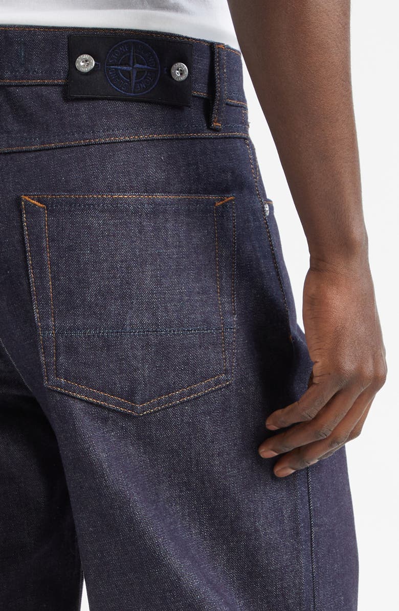 Stone Island Five-Pocket Wide Leg Jeans, Alternate, color, Blue Raw