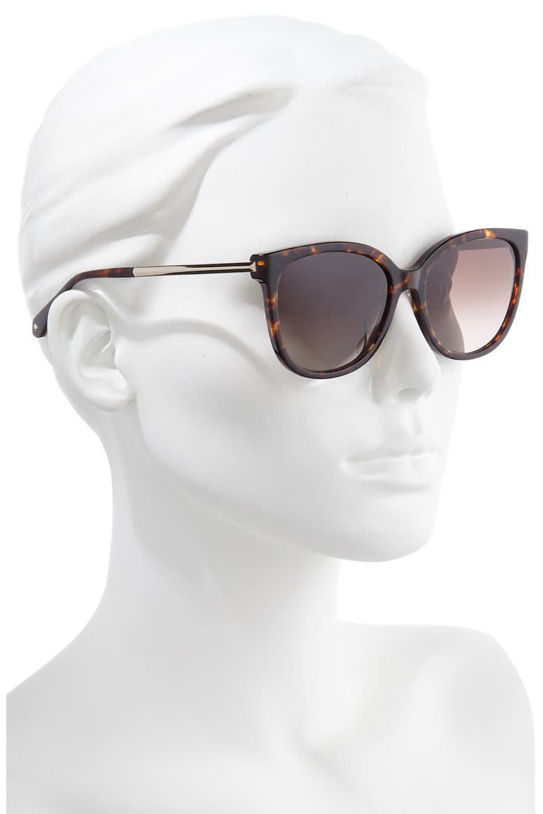 britton 55mm cat eye sunglasses, Alternate, color, Z/DNUDARK HAVANA/ BROWN