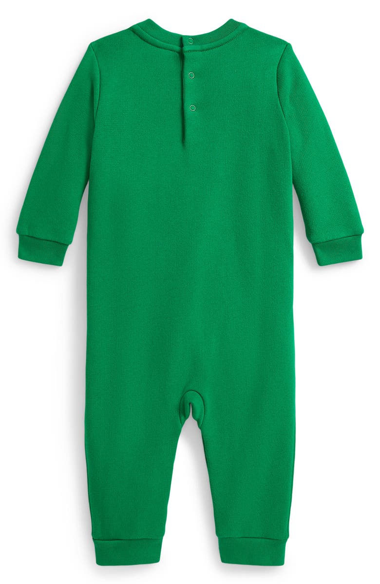 Ralph Lauren Polo Bear Long Sleeve Cotton Blend Jumpsuit, Alternate, color, Green