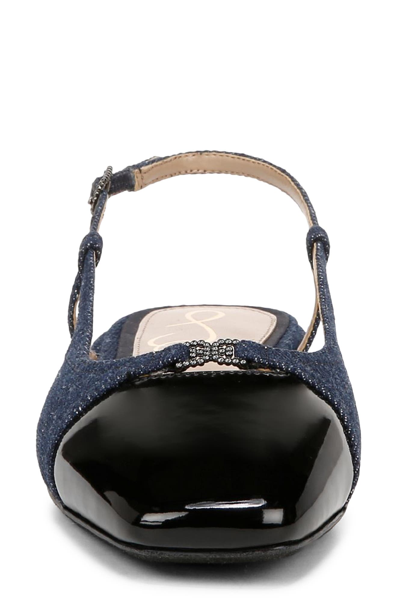 Kara 2 Slingback Flat, Alternate, color, HUDSON NAVY/ BLACK