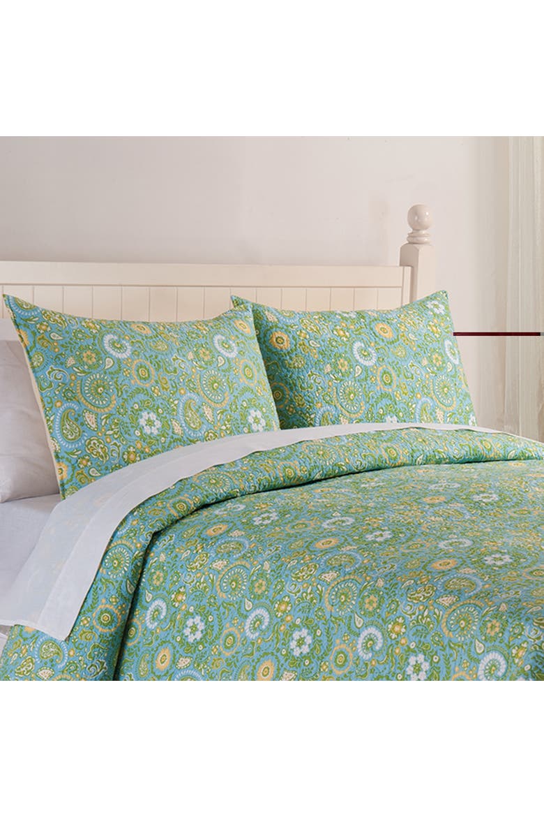 Samara Cotton Cotton Quilt Set  - Reversible and Machine Washable, Alternate, color, Green
