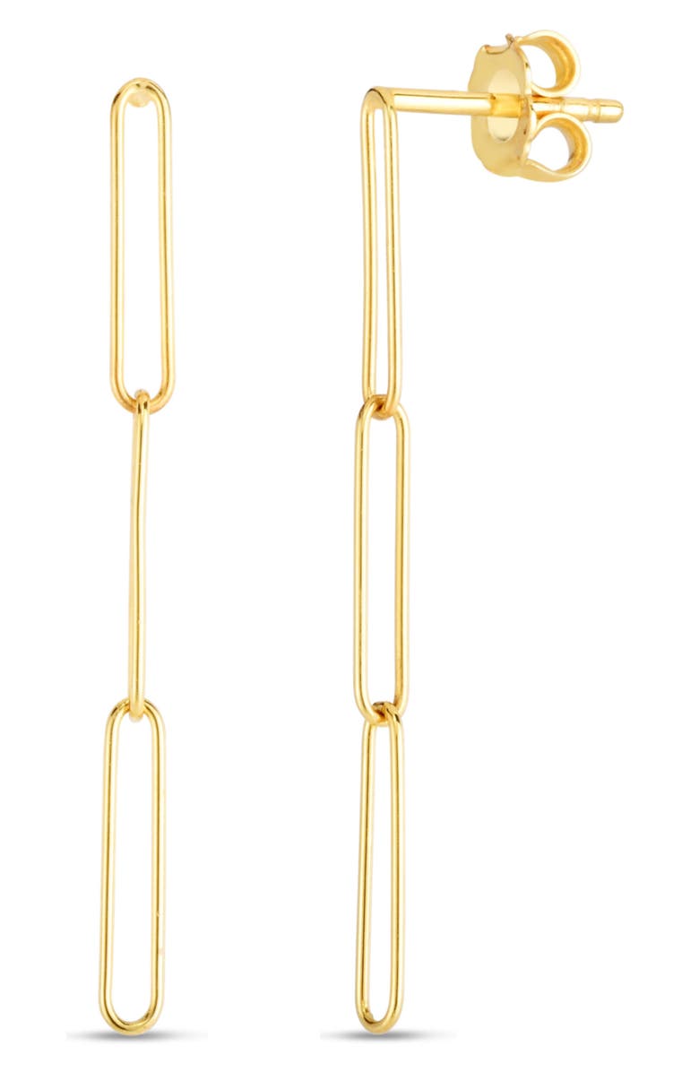 KARAT RUSH 14K Gold Paperclip Earrings, Main, color, 