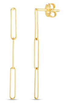 14K Gold Paperclip Earrings
