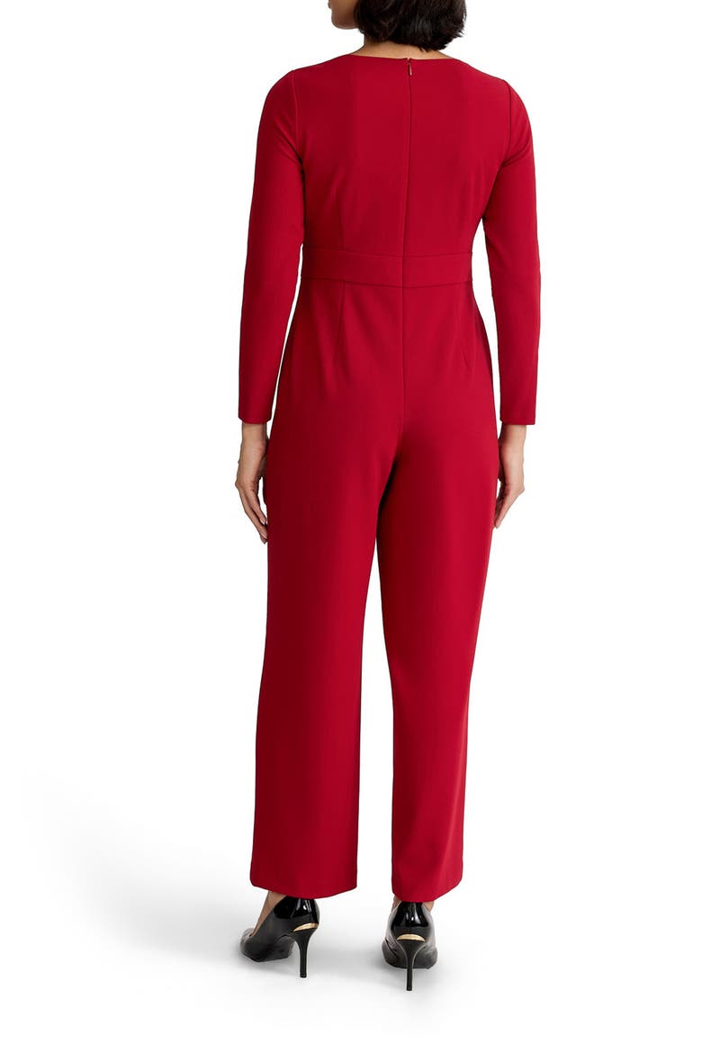 Bow Front Jumpsuit, Alternate, color, FIRE RED