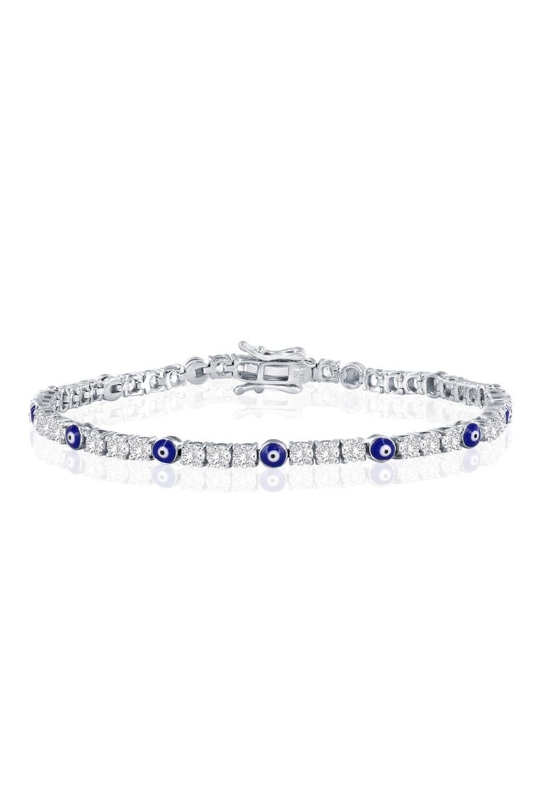 Evil Eye Cubic Zirconia Tennis Bracelet, Main, color, BLUE