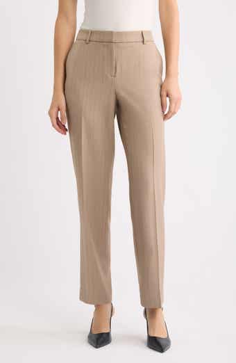 Pinstripe Straight Leg Ankle Pants