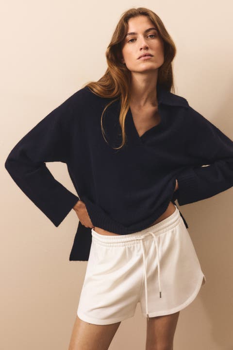 Fine-knit Sweater With Collar