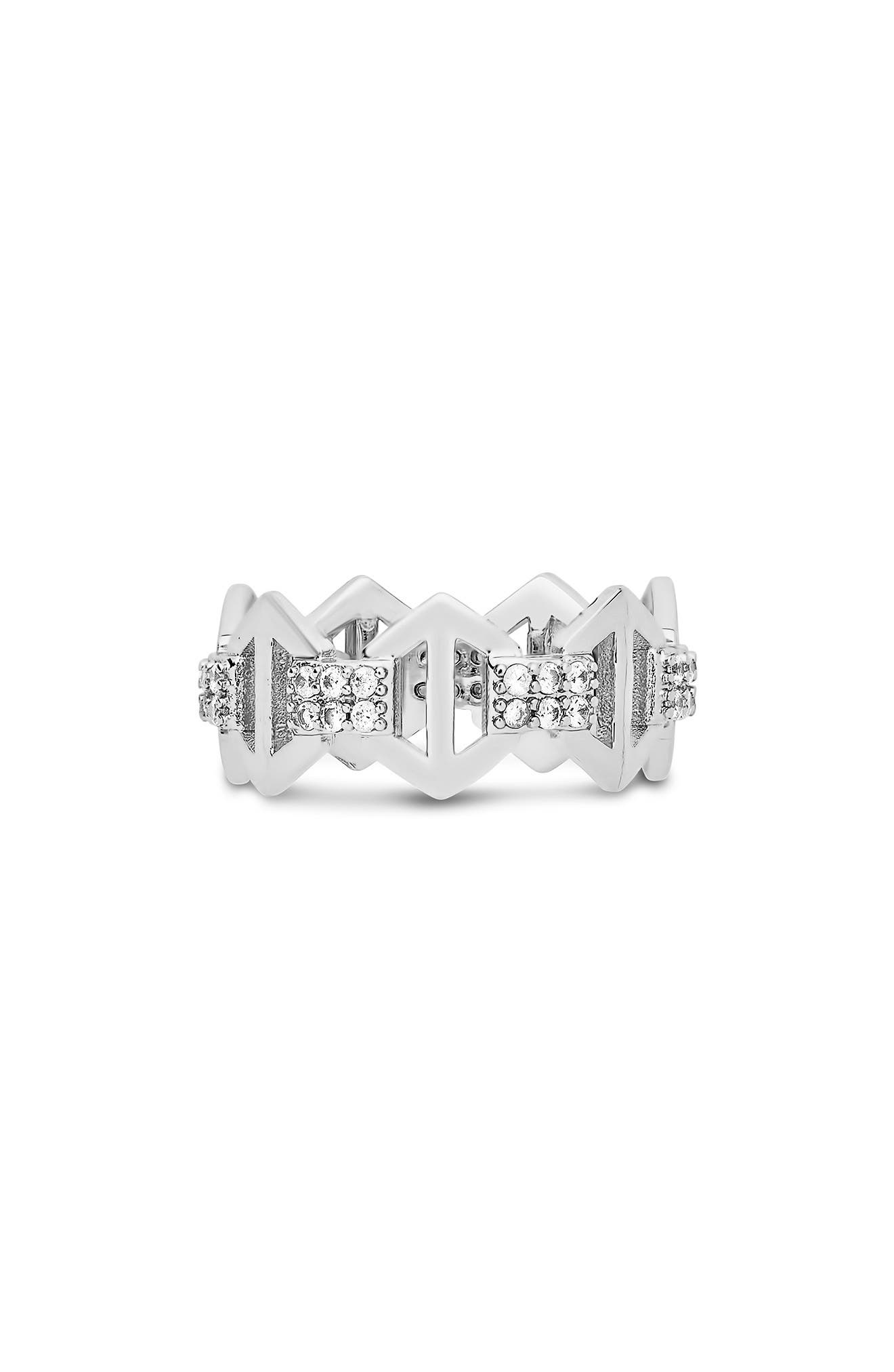 Sterling Forever Hexagon Anchor Chain Ring (Women) | Nordstrom