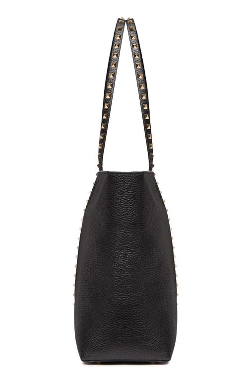 Valentino Rockstud Medium Shopping Bag In Black