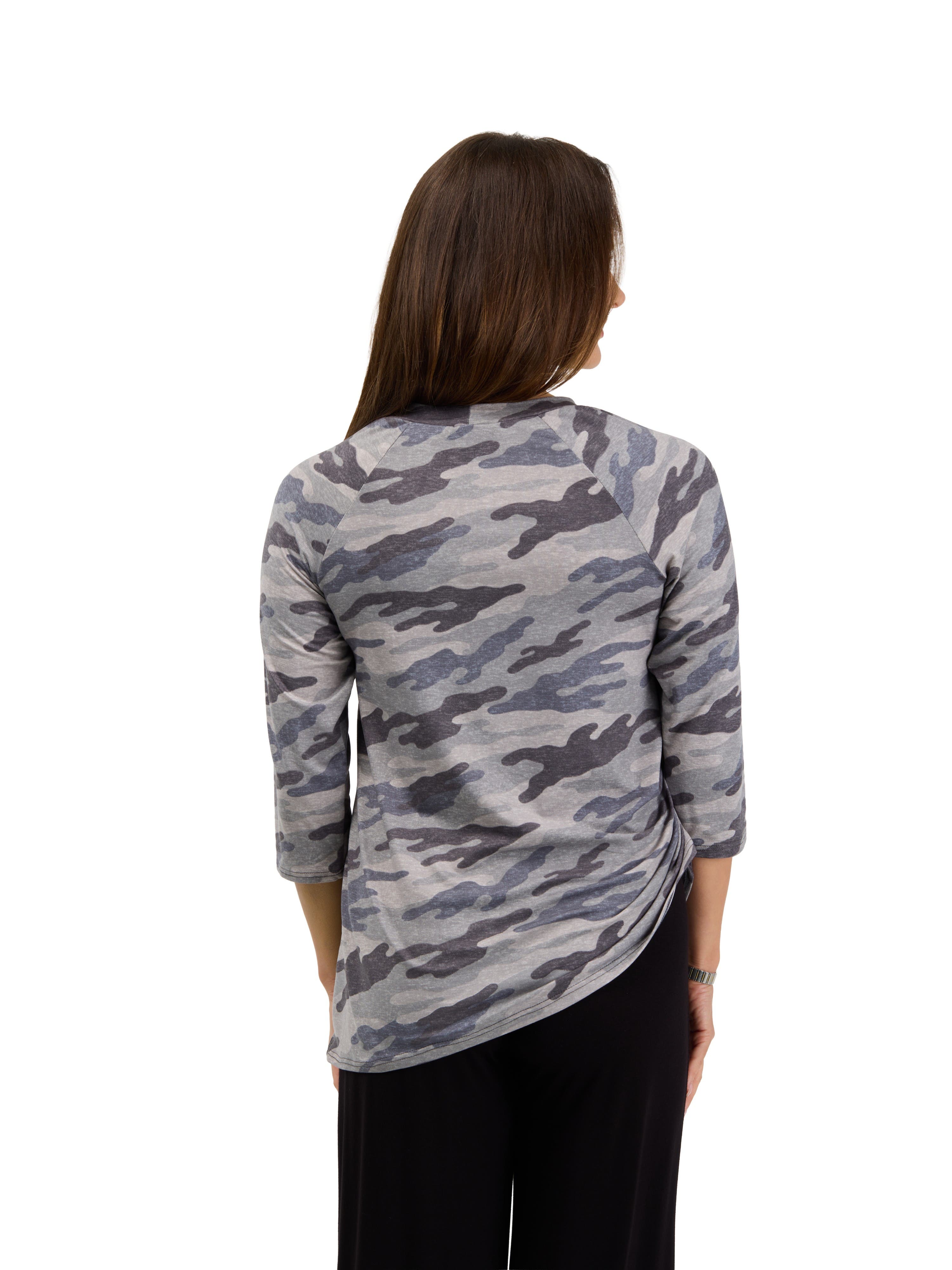 24seven Comfort Apparel Basic Womens Soft Stretch Three Quarter Sleeve ...