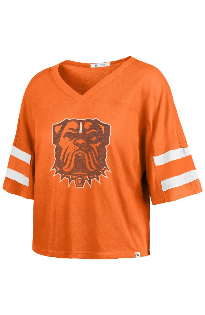 '47 Women's '47 Orange Cleveland Browns Premier Scout Cropped V-Neck T-Shirt, Alternate, color, Orange