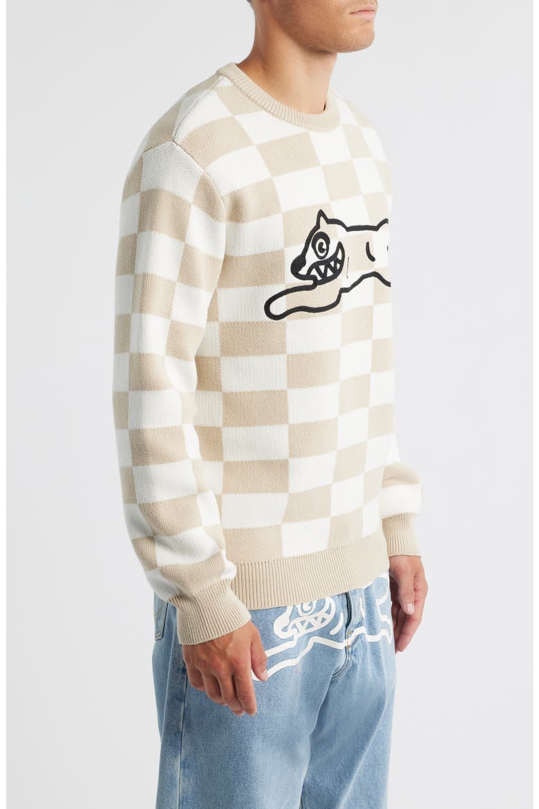 Check Logo Sweater, Alternate, color, ANTIQUE WHITE