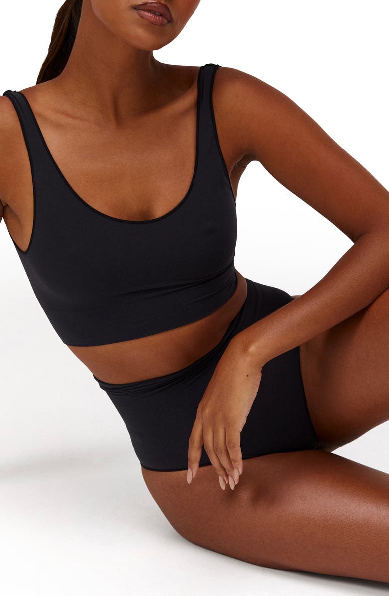 Noodyskin Seamless Body Smooth Scoop Neck Top, Alternate, color, Black