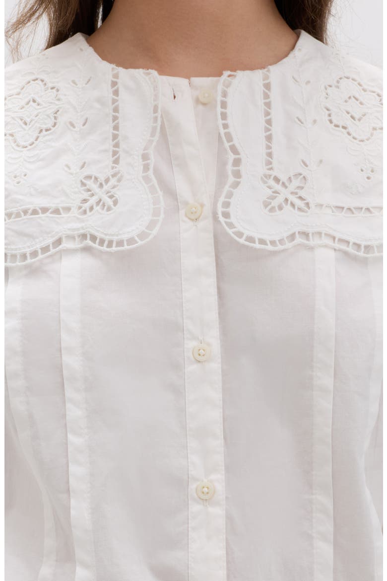 Broderie Collar Shirt, Alternate, color, SOFT WHITE