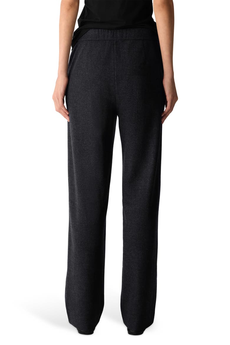 Straight Full Length Wool Jersey Trousers, Alternate, color, CHARCOAL
