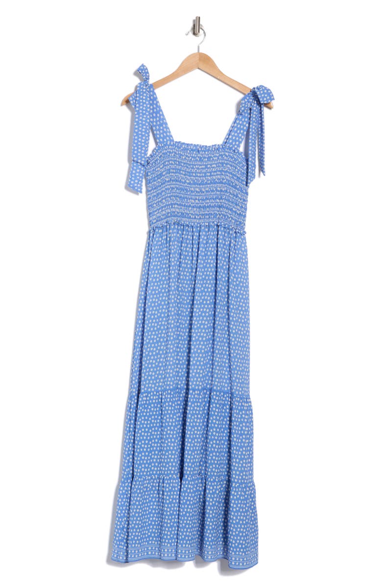 MAX STUDIO Shoulder Tie Maxi Dress, Alternate, color, Blue